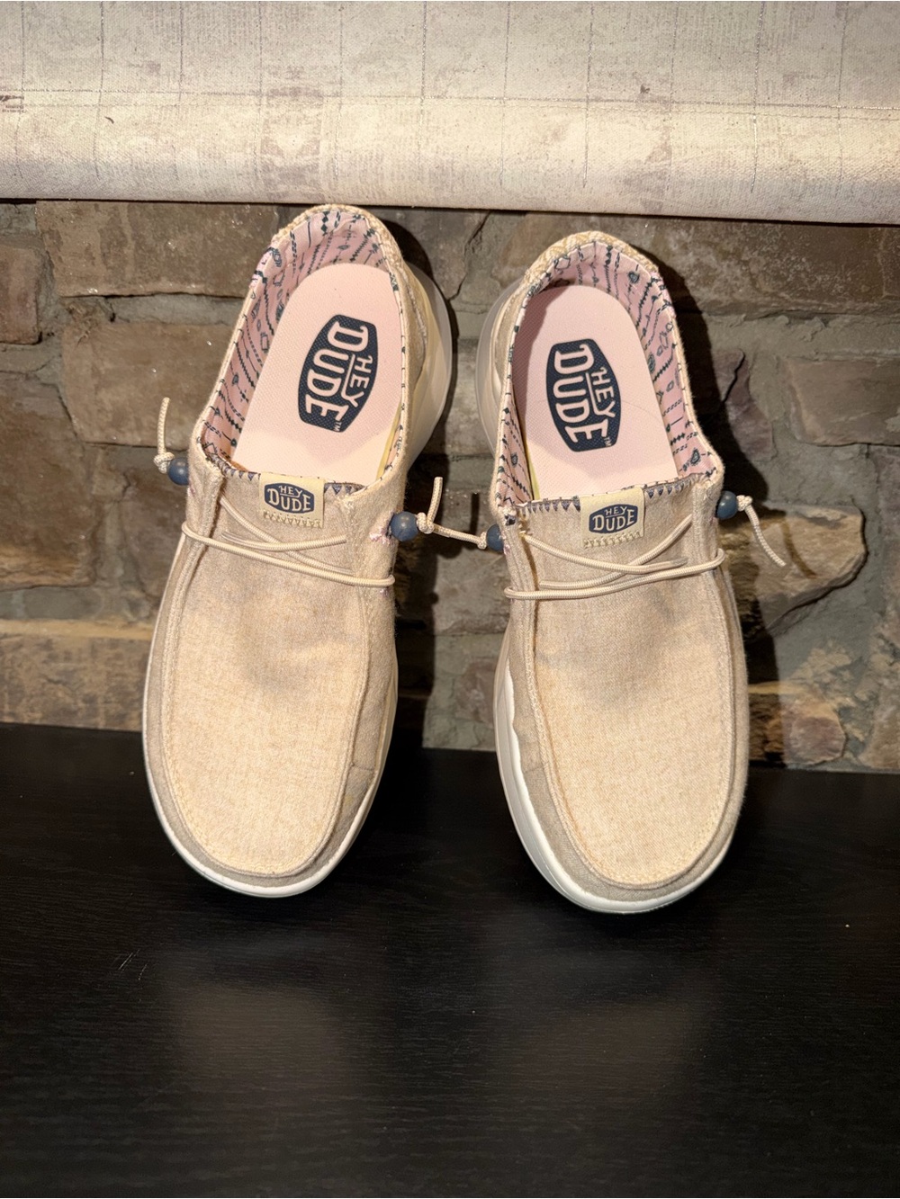 Hey Dude Women's Slip-On Sneakers in Beige
